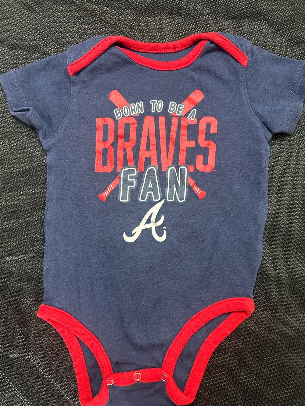 Genuine Merchandise Navy & Red "Braves Fan" Baby One-Piece Bodysuit